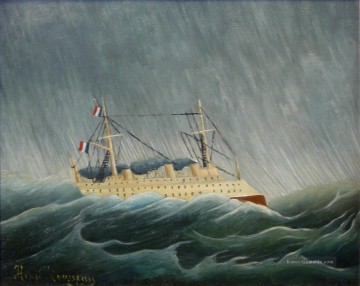 Der Sturmschiff gewartete Schiff Henri Rousseau Post Impressionismus Naive Primitivismus Ölgemälde